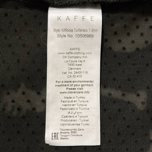 KAFFE Black semi-sheer polka dot mockneck top ~ Goth stretchy LARGE XL 1X shirt - Picture 12 of 14